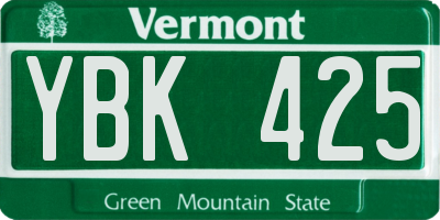 VT license plate YBK425