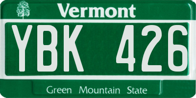 VT license plate YBK426