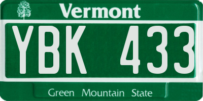 VT license plate YBK433