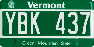 VT license plate YBK437