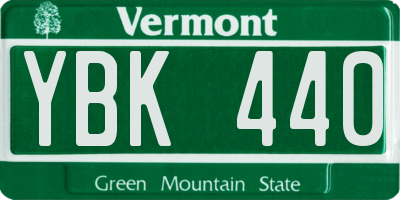 VT license plate YBK440