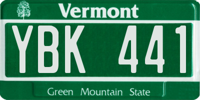 VT license plate YBK441