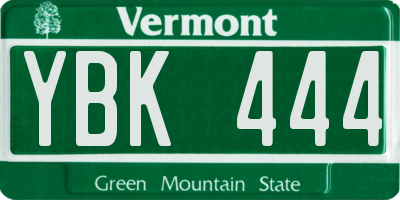 VT license plate YBK444