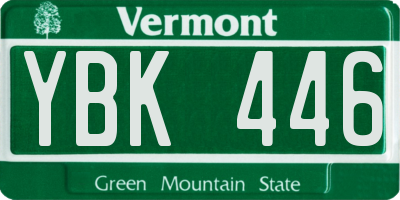 VT license plate YBK446