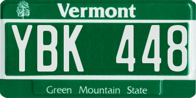 VT license plate YBK448