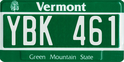 VT license plate YBK461