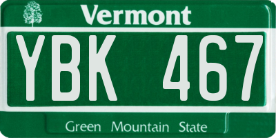 VT license plate YBK467
