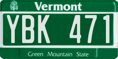 VT license plate YBK471