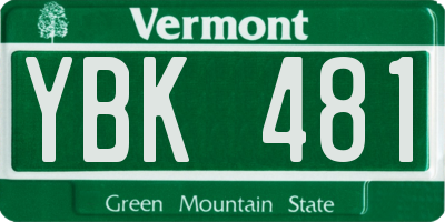 VT license plate YBK481