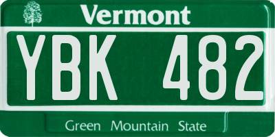 VT license plate YBK482