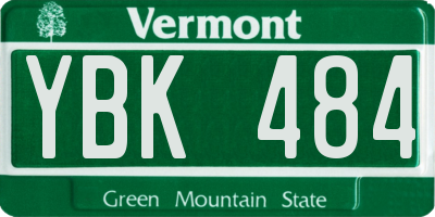VT license plate YBK484