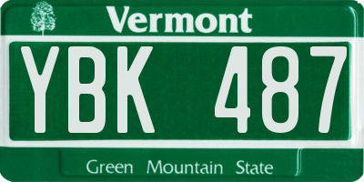 VT license plate YBK487