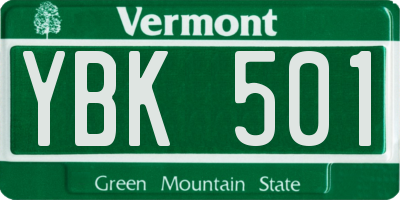 VT license plate YBK501