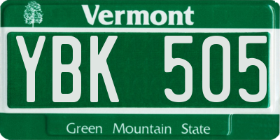 VT license plate YBK505