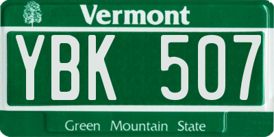 VT license plate YBK507