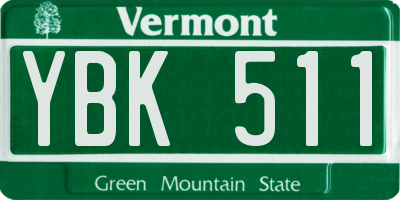 VT license plate YBK511