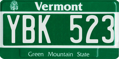 VT license plate YBK523