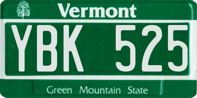 VT license plate YBK525