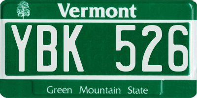 VT license plate YBK526