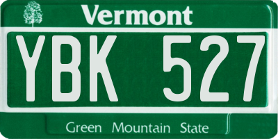 VT license plate YBK527