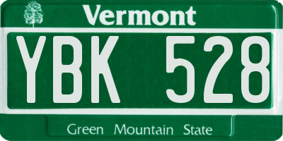 VT license plate YBK528