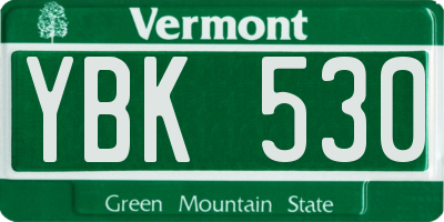 VT license plate YBK530