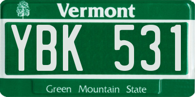 VT license plate YBK531