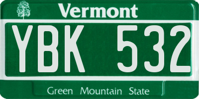 VT license plate YBK532