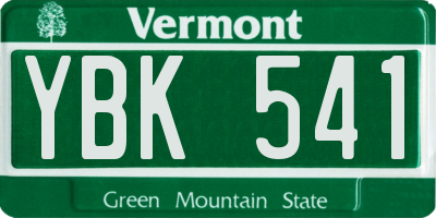 VT license plate YBK541