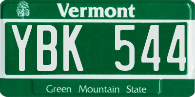 VT license plate YBK544