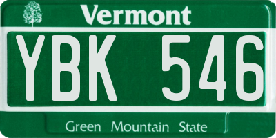 VT license plate YBK546