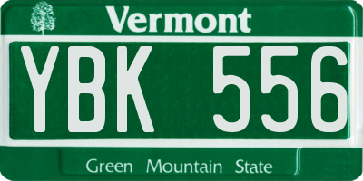 VT license plate YBK556