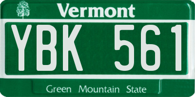 VT license plate YBK561