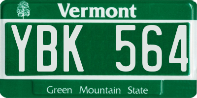 VT license plate YBK564