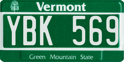 VT license plate YBK569