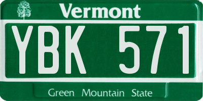 VT license plate YBK571