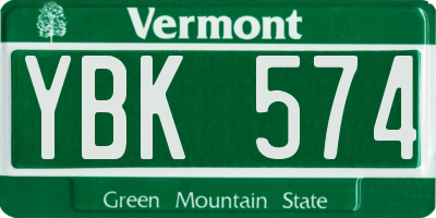 VT license plate YBK574