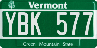 VT license plate YBK577