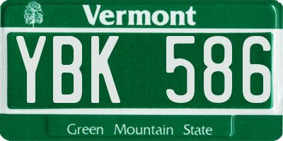 VT license plate YBK586