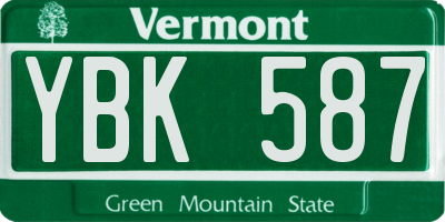 VT license plate YBK587
