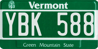 VT license plate YBK588