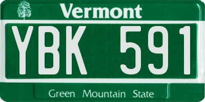 VT license plate YBK591