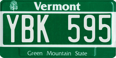 VT license plate YBK595