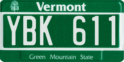 VT license plate YBK611