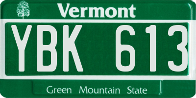VT license plate YBK613