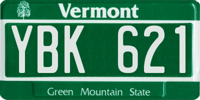 VT license plate YBK621