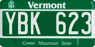 VT license plate YBK623