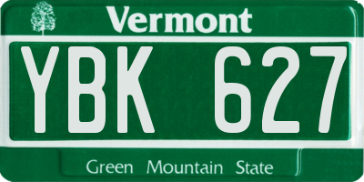 VT license plate YBK627