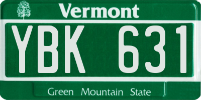 VT license plate YBK631