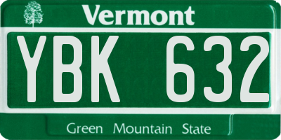 VT license plate YBK632
